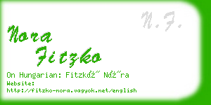 nora fitzko business card